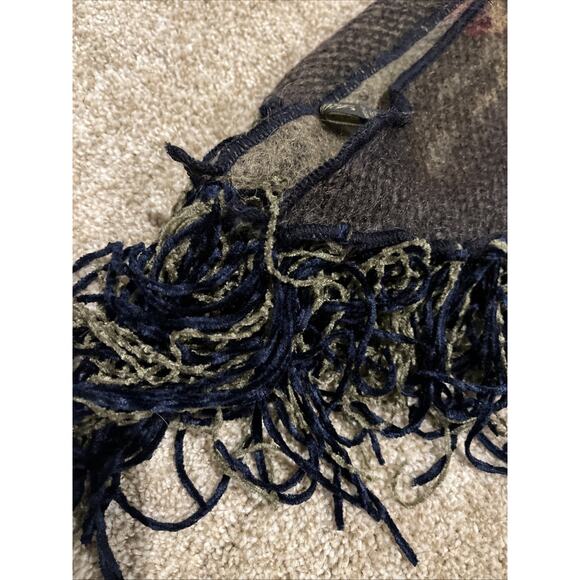 Vintage Saldarini luxury scarf / wrap mohair blend Italian Floral Fringed - Picture 2 of 12